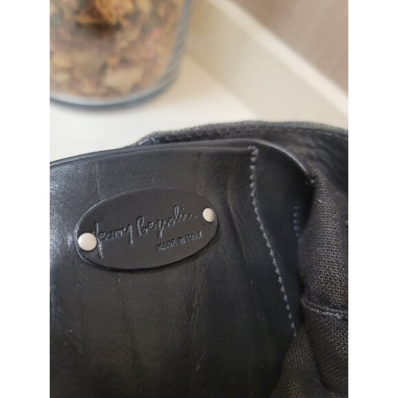 Henry Beguelin Black Leather Backpack Woven Straps - Picture 5 of 7